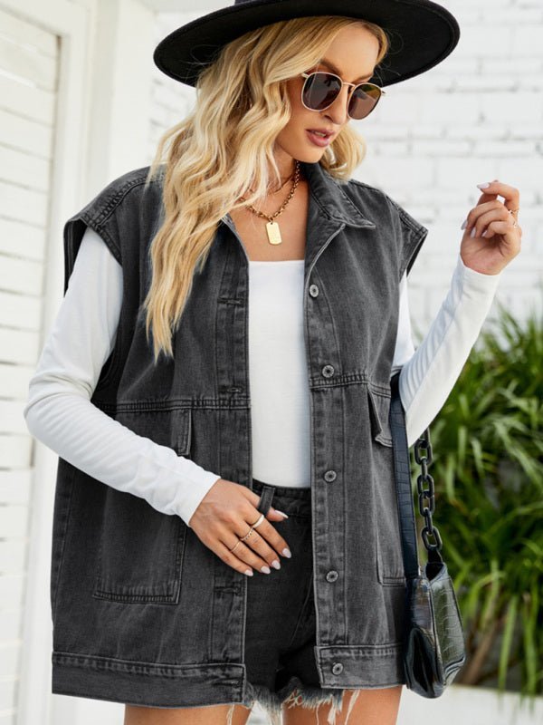 Valenzora | New denim vest, summer fashion trend, sleeveless denim vest