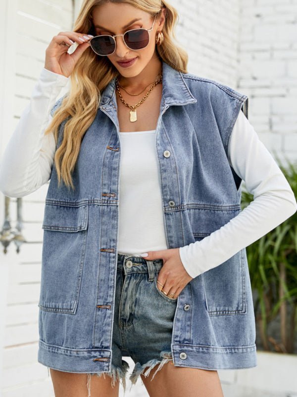 Valenzora | New denim vest, summer fashion trend, sleeveless denim vest