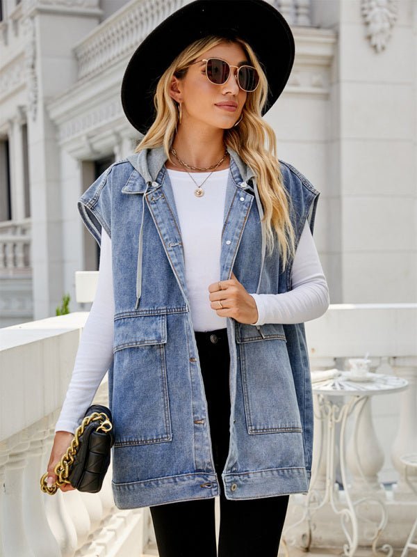 Valenzora | New denim vest, summer fashion trend, sleeveless denim vest