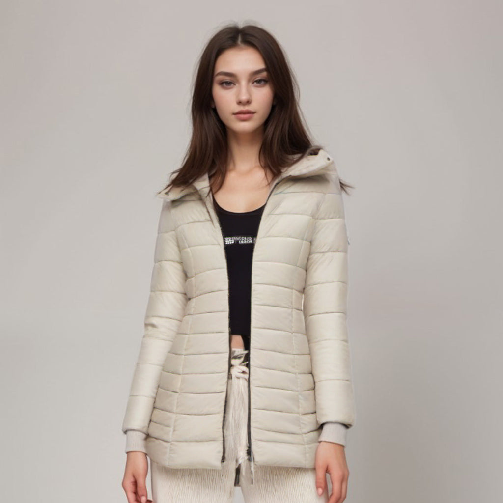 Valenzora – Stylish long coat with soft lining and hood