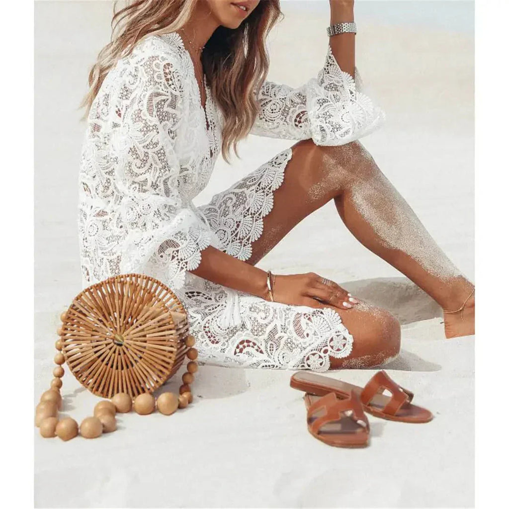 Valenzora | Boho Strandkleid Blumenmuster