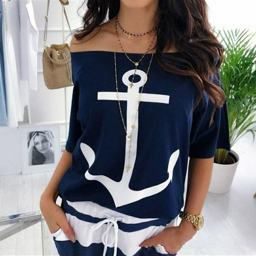 Valenzora | Off-Shoulder Top and Skirt Dress Batwing Sleeves