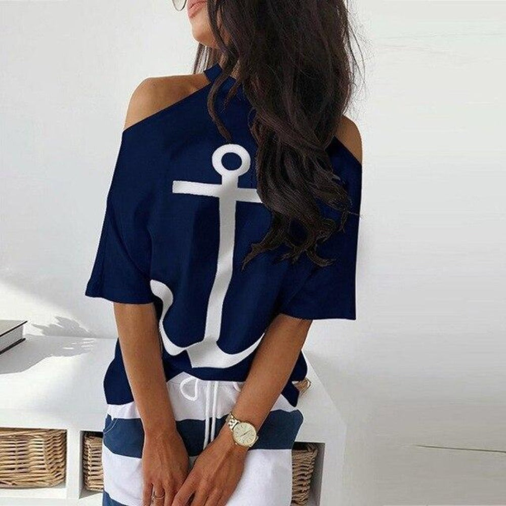 Valenzora | Off-Shoulder Top and Skirt Dress Batwing Sleeves
