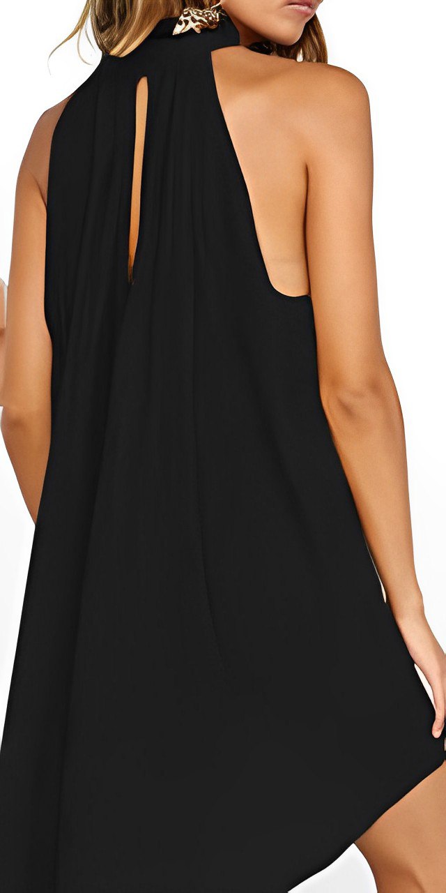 Valenzora | Halterneck dress with high-low hem