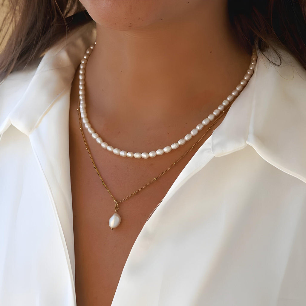 Valenzora | Perlen-Set-Halskette Paradise Pearl mit elegantem Glanz für Damen