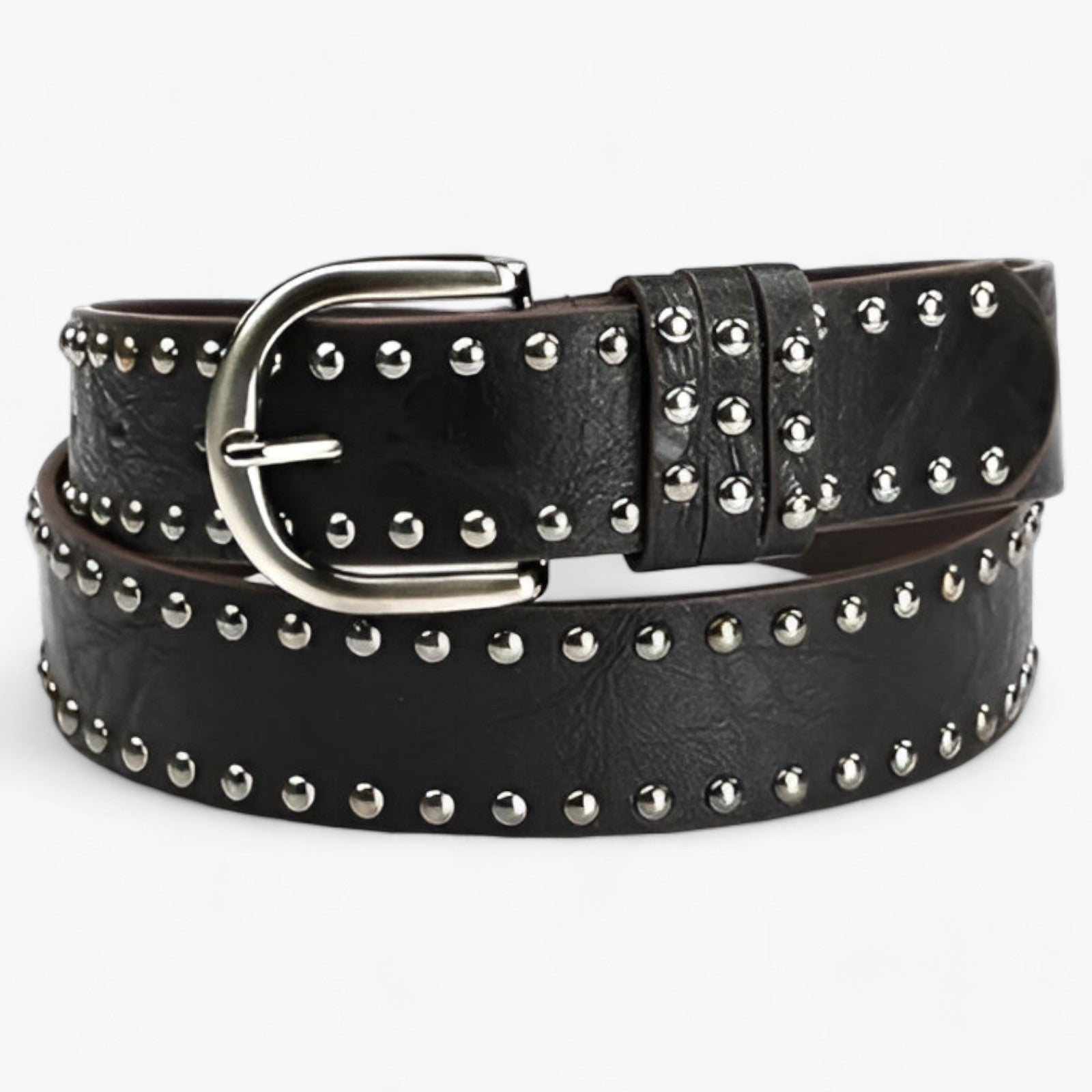 Western-style suede strap with rivets