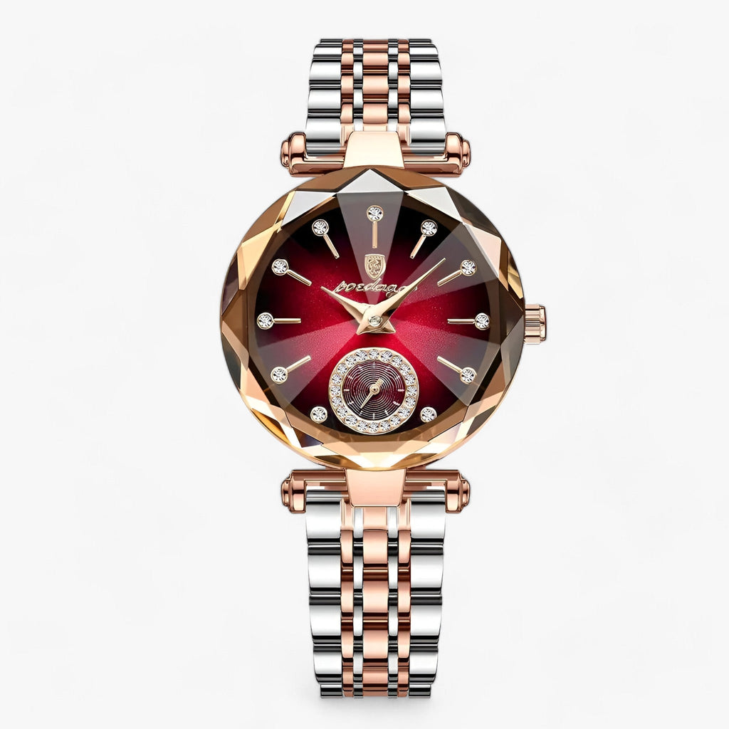 Valenzora | Luxury women's stainless steel wristwatch with diamond accents