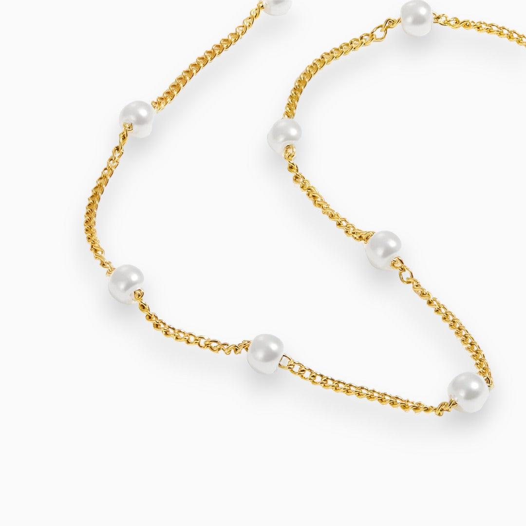 Valenzora | Elegant Golden Pearl Necklace with Refined Charm for Women