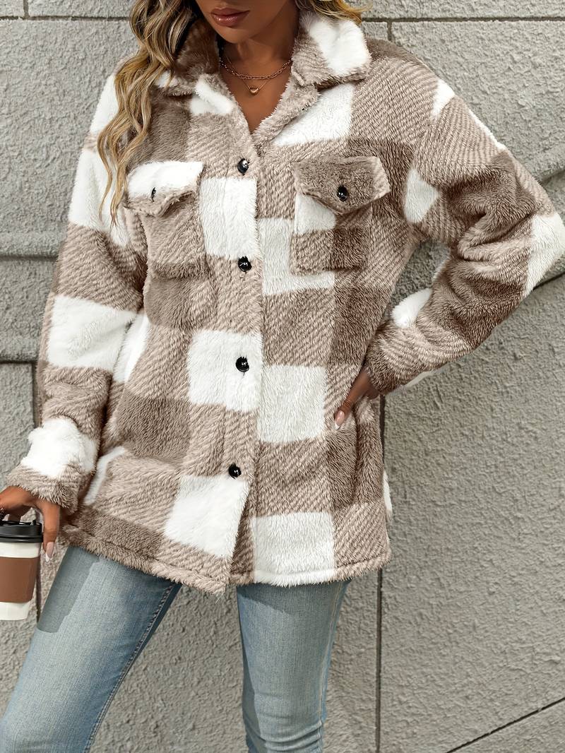 Valenzora | Karierte Fleecejacke