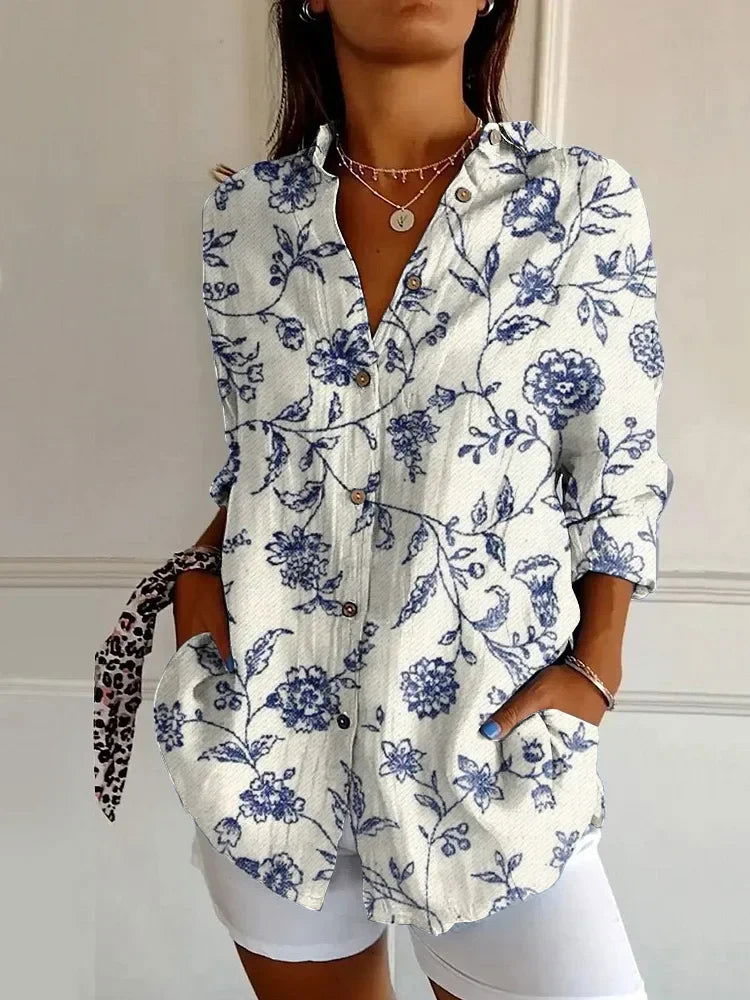 Valenzora | Shirt Large Flowers Woman