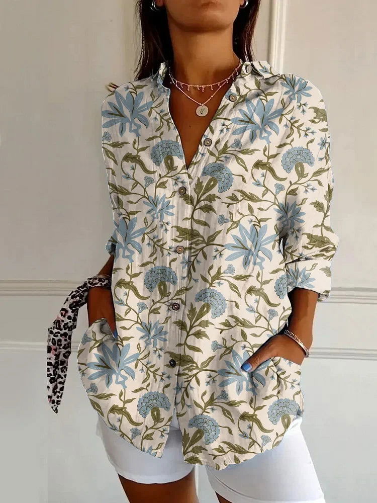 Valenzora | Shirt Large Flowers Woman