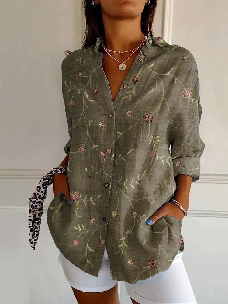 Valenzora | Shirt Large Flowers Woman