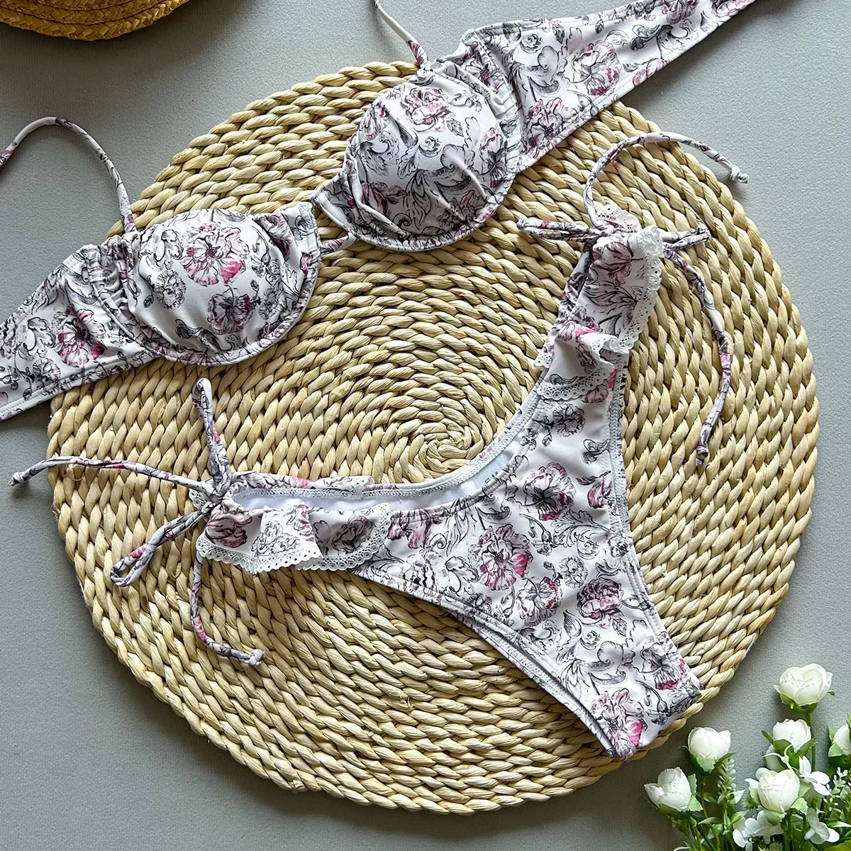 Valenzora | Floral Print Push Up Bikini