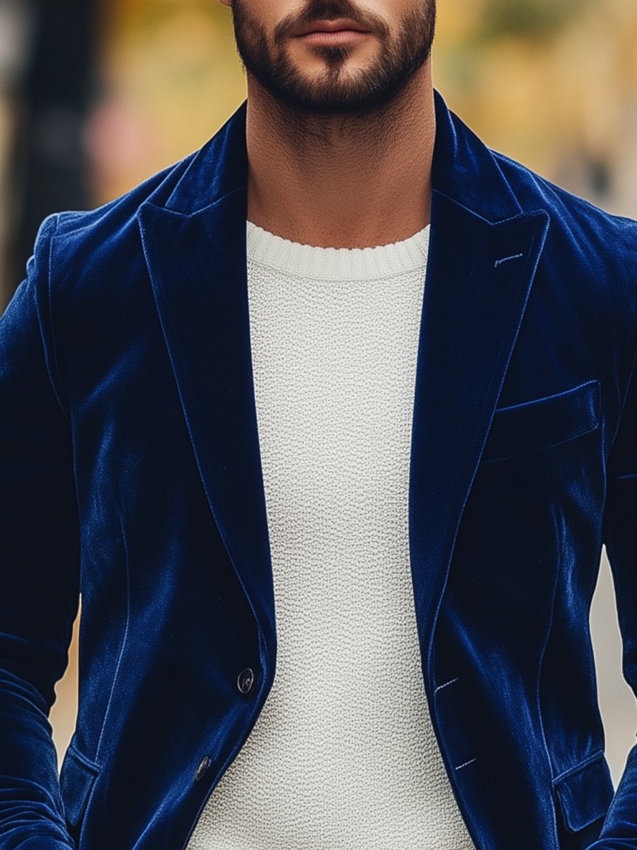 Valenzora | Vintage Velvet Single-Breasted Suit Jacket Elegant & Stylish