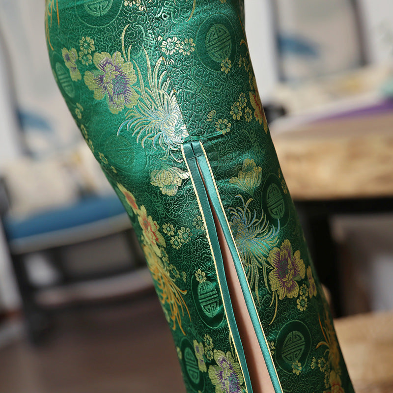 Valenzora | Green Rayon Cheongsam Chinese Classical
