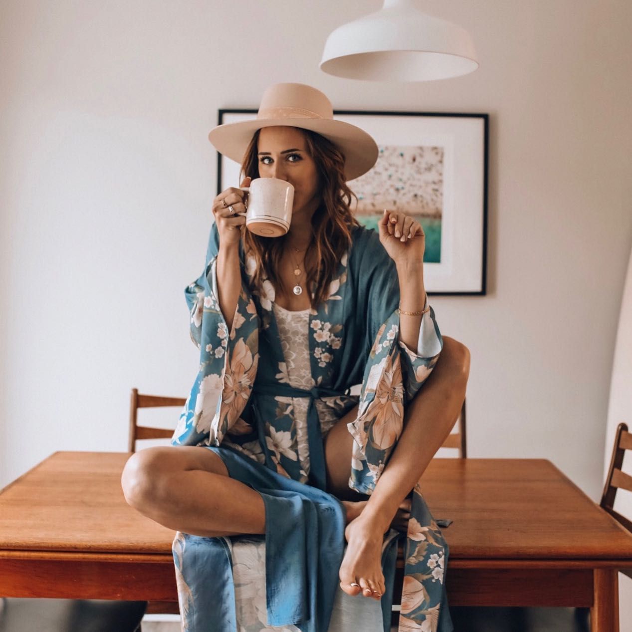 Valenzora | Long kimono robe with batwing sleeves