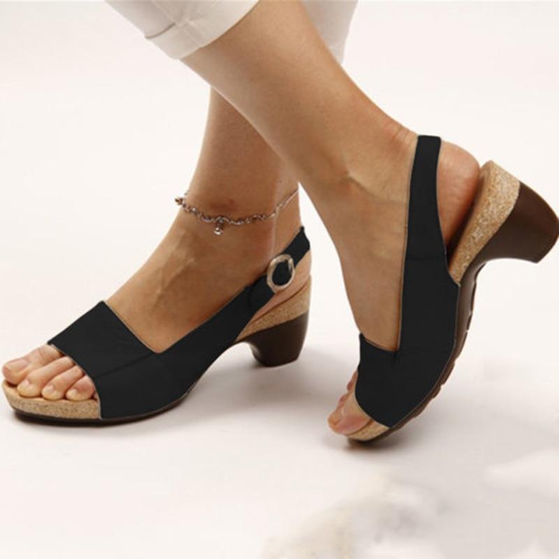 Valenzora - Women's slingback sandals with low heel and adjustable buckle | Comfortable women's sandals