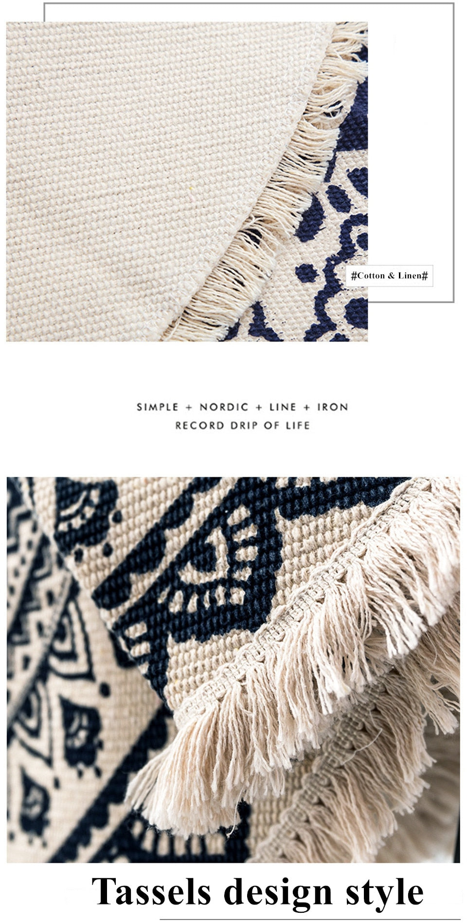Valenzora | Boho style tassel beach rug