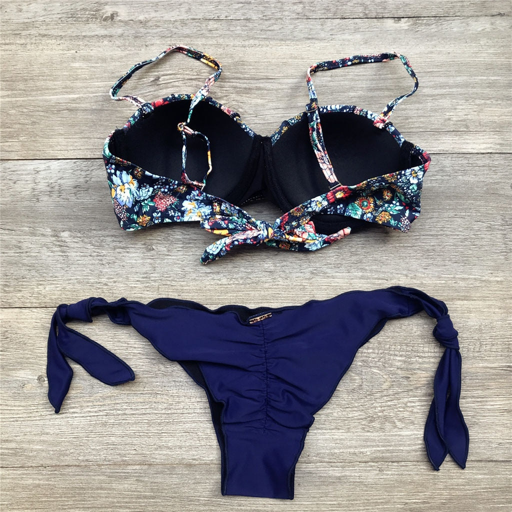Valenzora | Bandeau-Bikini mit Blumenmuster