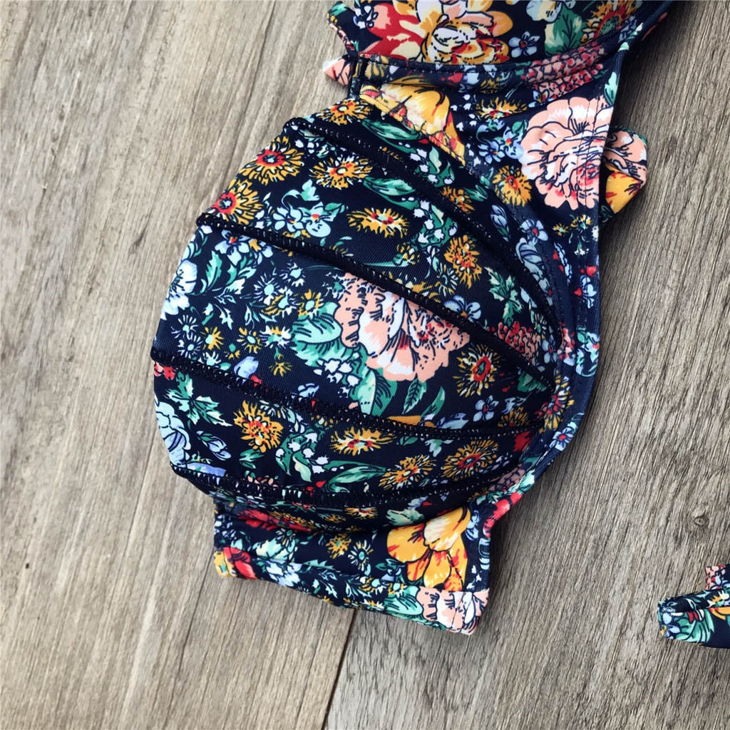 Valenzora | Bandeau-Bikini mit Blumenmuster
