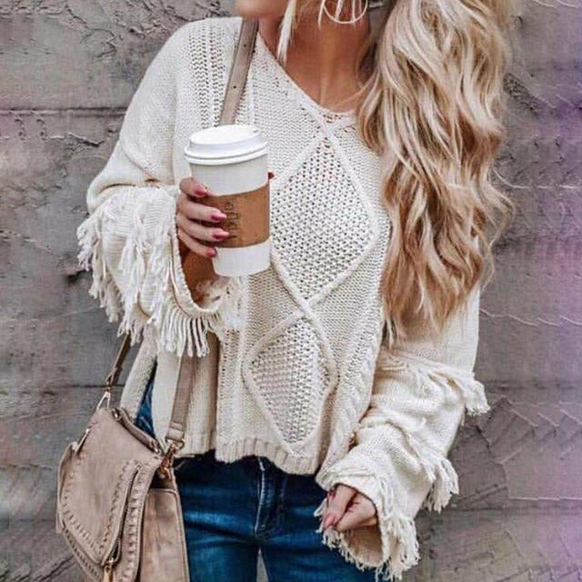 Valenzora | Vintage Loose Fringe Sweater