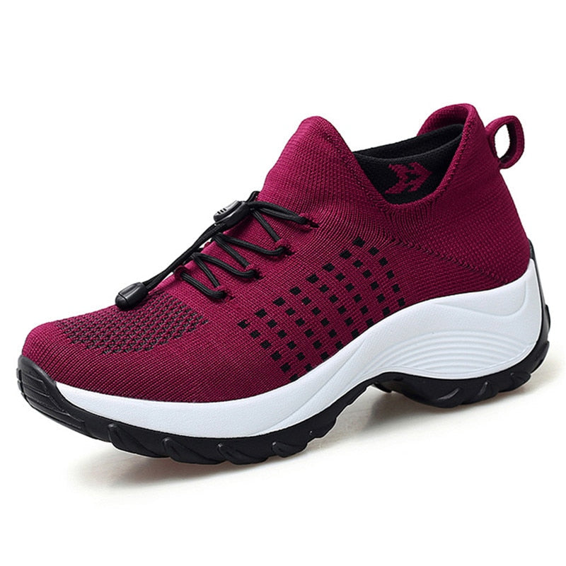 Valenzora | Breathable Slip-on Sneakers with Adjustable Laces for Women