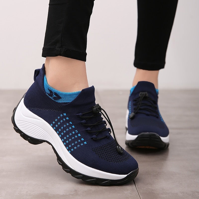 Valenzora | Breathable Slip-on Sneakers with Adjustable Laces for Women