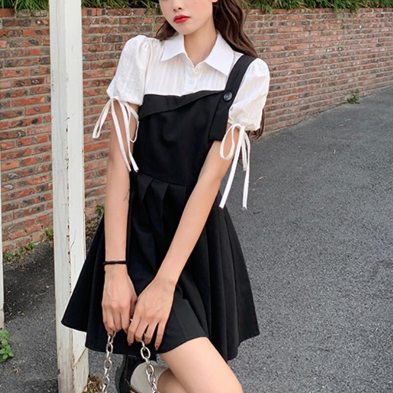 Valenzora | Folding 2-in-1 Mini Dress with Tied Sleeves