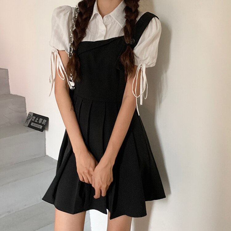 Valenzora | Folding 2-in-1 Mini Dress with Tied Sleeves