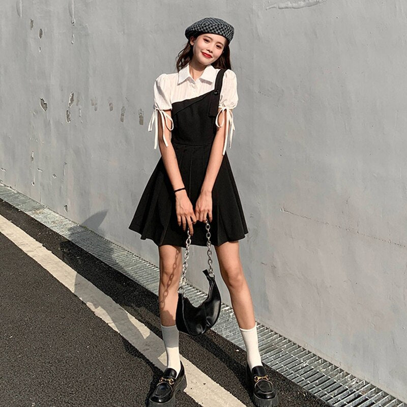 Valenzora | Folding 2-in-1 Mini Dress with Tied Sleeves