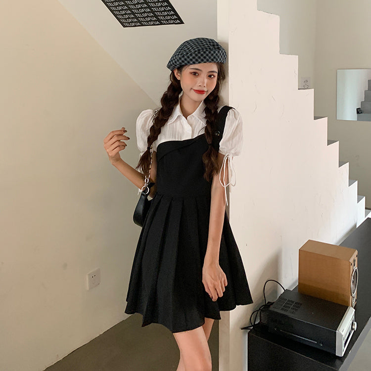Valenzora | Folding 2-in-1 Mini Dress with Tied Sleeves
