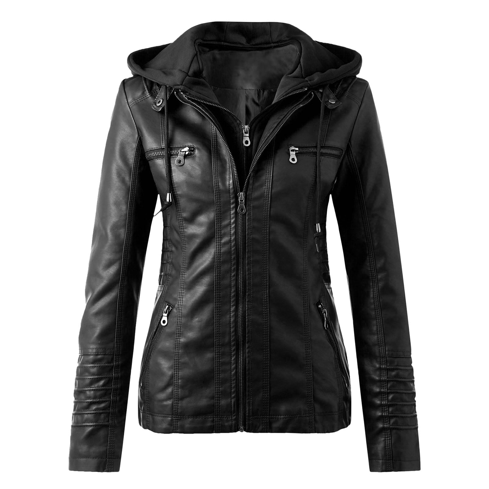 Valenzora | Designer-Lederjacke mit Kapuze