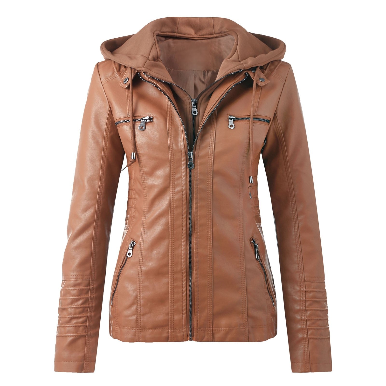 Valenzora | Designer-Lederjacke mit Kapuze