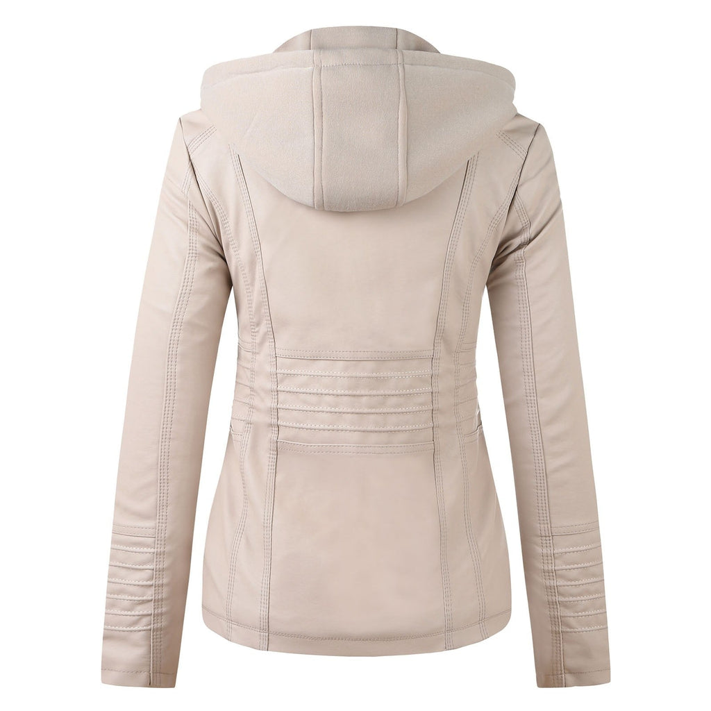Valenzora | Designer-Lederjacke mit Kapuze