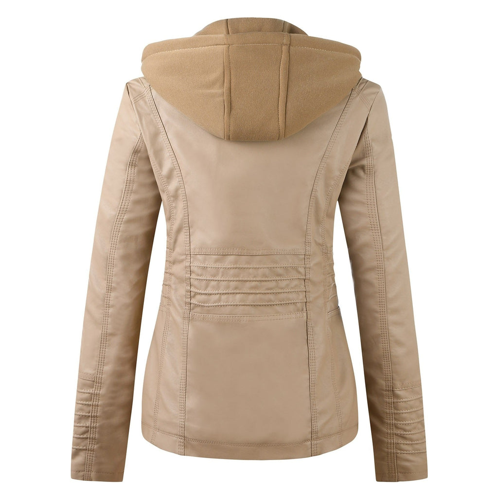 Valenzora | Designer-Lederjacke mit Kapuze