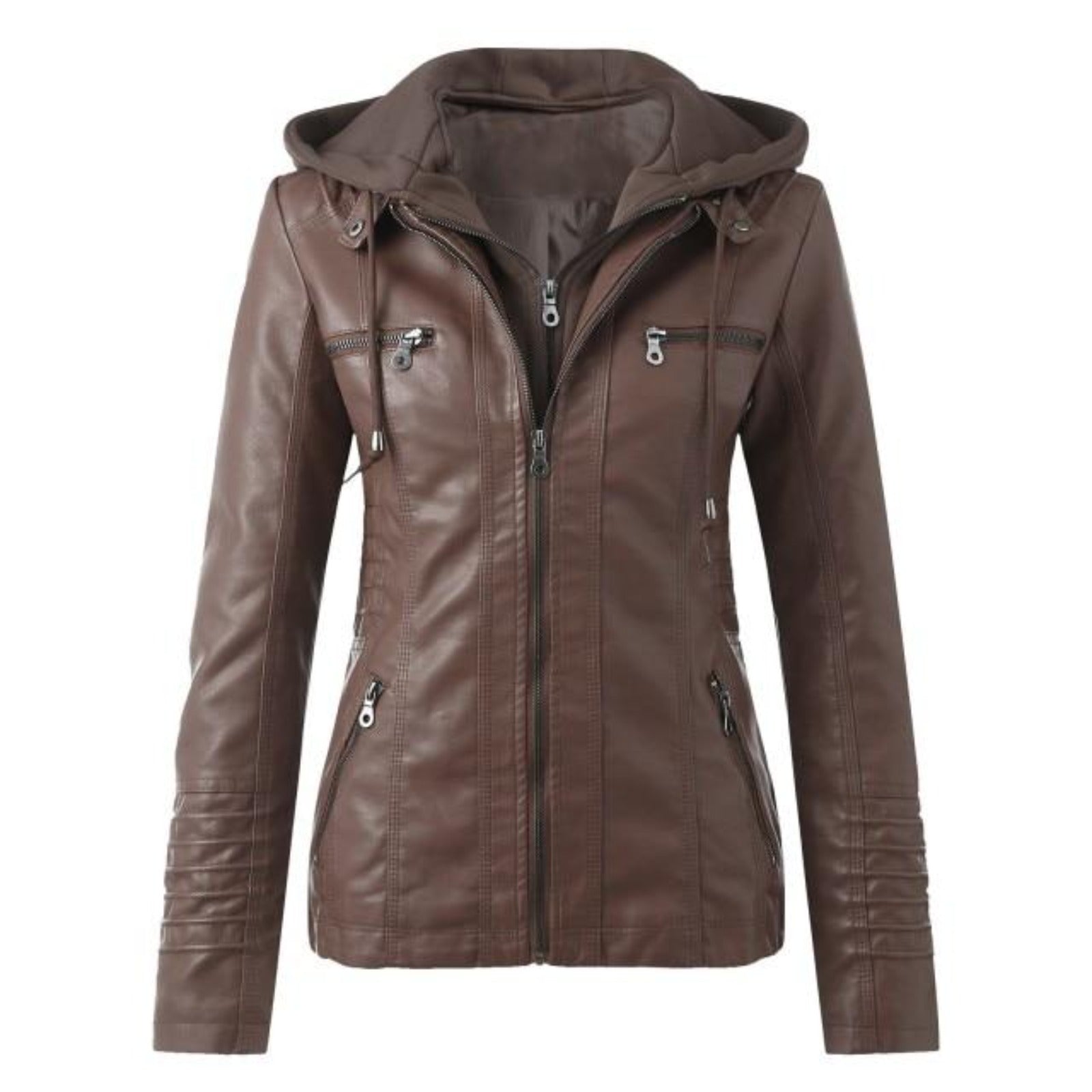 Valenzora | Designer-Lederjacke mit Kapuze