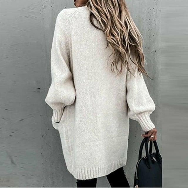 Valenzora | Lange, weiche Damenstrickjacke mit entspannter Passform