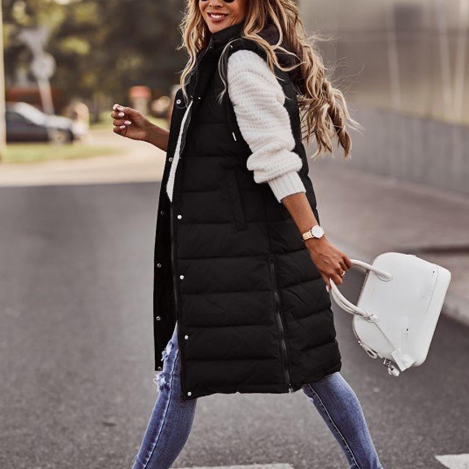 Valenzora - Long padded vest with hood