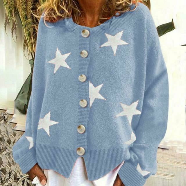 Valenzora | Strickjacke mit Sternenprint