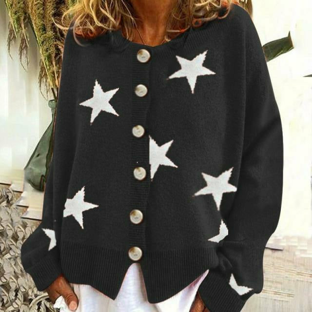 Valenzora | Strickjacke mit Sternenprint