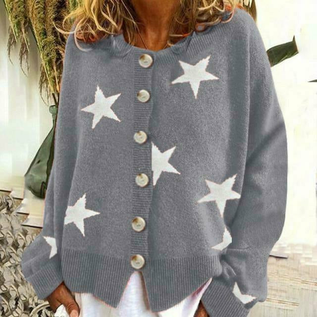 Valenzora | Strickjacke mit Sternenprint