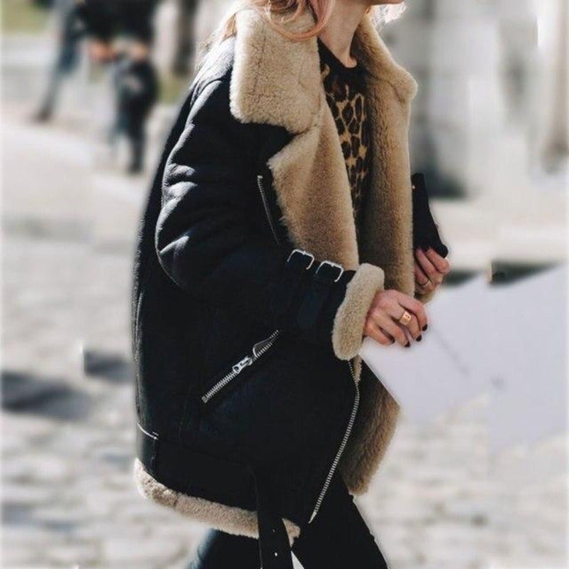Valenzora | Übergroße Shearling-Jacke