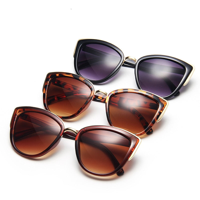 Valenzora | Cat Eye Retro Driving Round Metal Frame Sunglasses