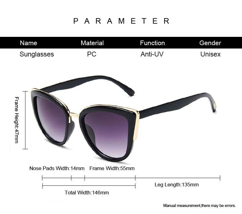 Valenzora | Cat Eye Retro Driving Round Metal Frame Sunglasses