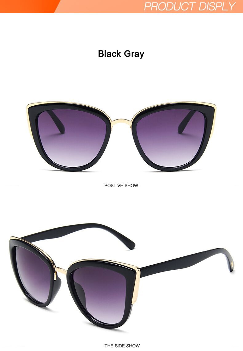 Valenzora | Cat Eye Retro Driving Round Metal Frame Sunglasses