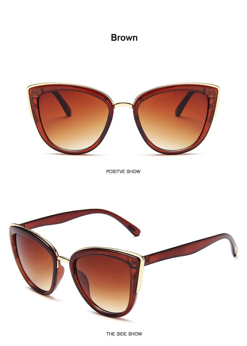 Valenzora | Cat Eye Retro Driving Round Metal Frame Sunglasses