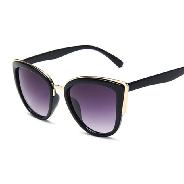 Valenzora | Cat Eye Retro Driving Round Metal Frame Sunglasses