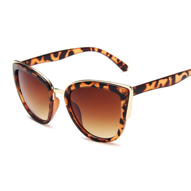 Valenzora | Cat Eye Retro Driving Round Metal Frame Sunglasses