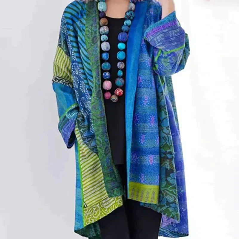 Bedruckte Vintage-Strickjacke für Damen