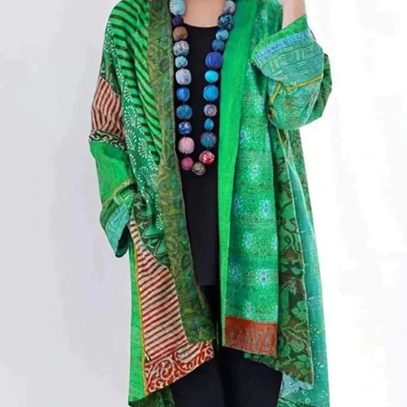Bedruckte Vintage-Strickjacke für Damen